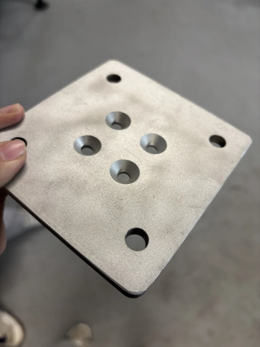 Machined and finished sensor baseplate.