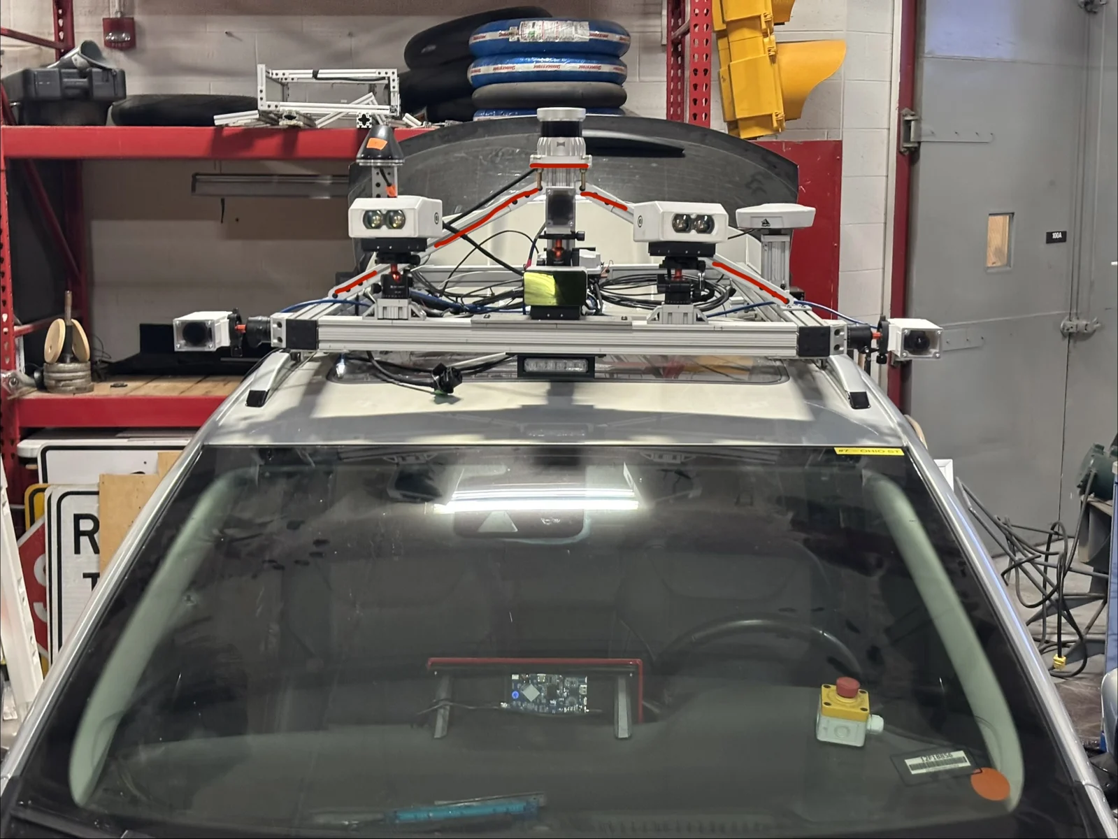 AutoDrive sensor rack installed on the team’s vehicle