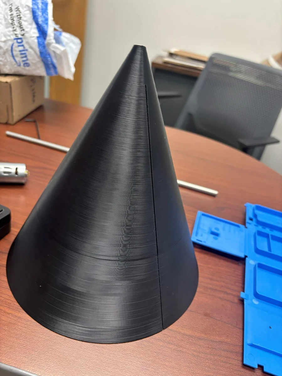 3D-printed cone core.